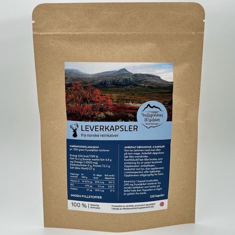 Leverkapsler fra reinkalver, 90 kapsler