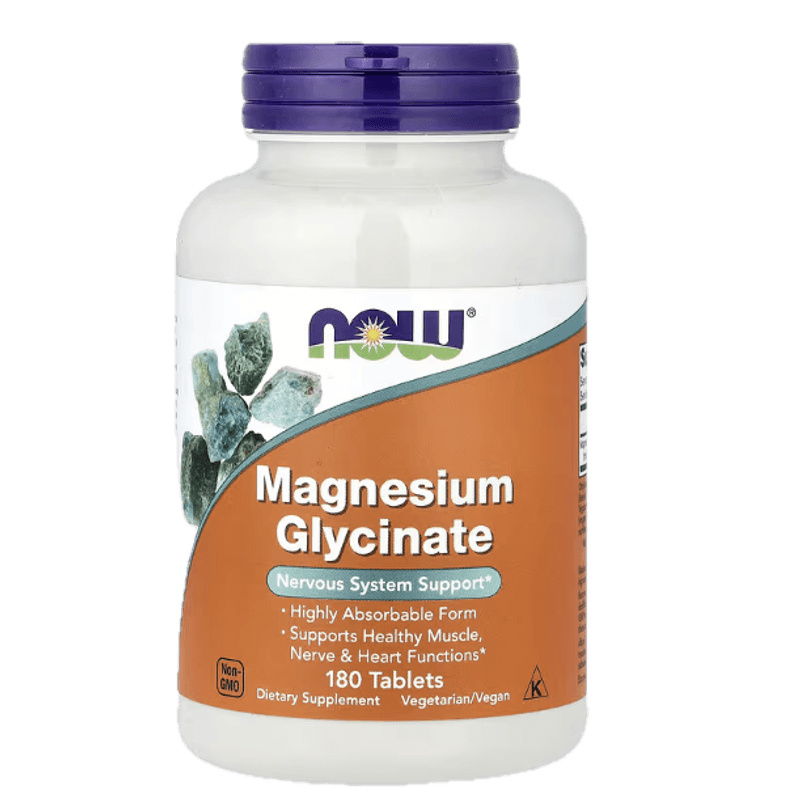 Now Magnesium Glycinate, 180 Tabletter